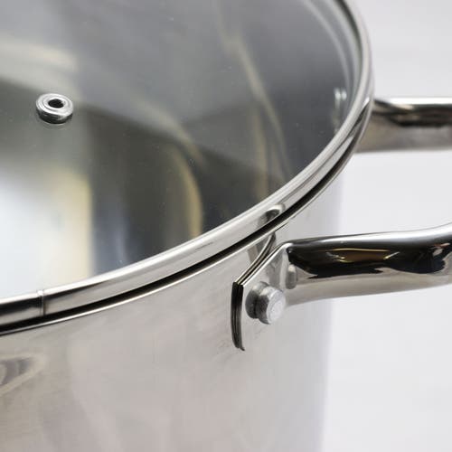 Oster Adenmore 16 Quart Stainless Steel Stock Pot With Tempered Glass Lid In Silver