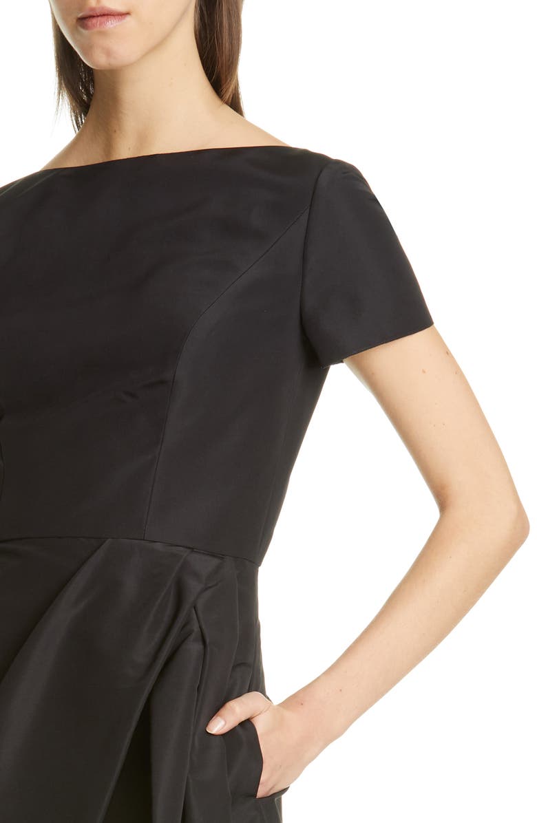 Carolina Herrera Beatuea Neck Silk A-Line Dress, Alternate, color, 