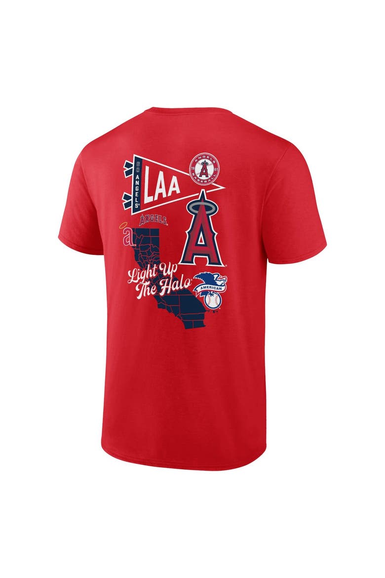 Men's Fanatics Red Los Angeles Angels Split Zone T-Shirt, Alternate, color, Red