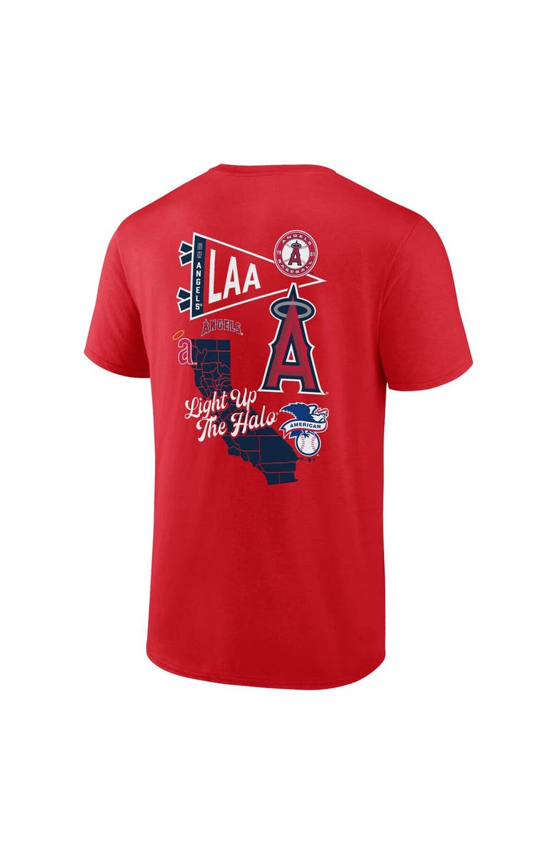 FANATICS Men's Fanatics Red Los Angeles Angels Split Zone T-Shirt, Alternate, color, Red