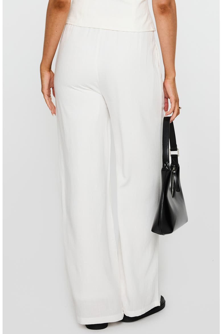 Parklea High Waist Linen Blend Drawstring Pants, Alternate, color, WHITE