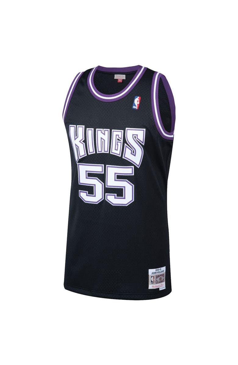 Mitchell & Ness Men's Mitchell & Ness Jason Williams Black Sacramento Kings Hardwood Classics Swingman Jersey, Alternate, color,