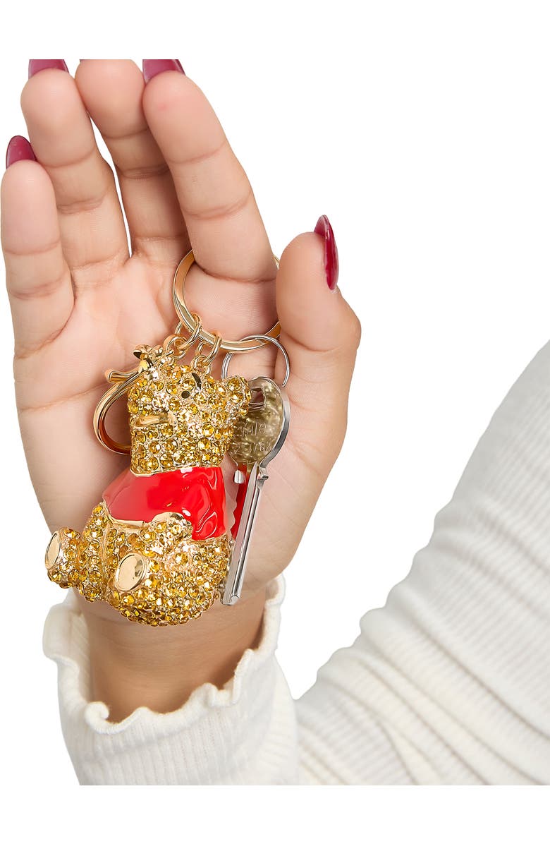 Disney Winnie the Pooh Crystal Pavé Crystal Bag Charm Keychain, Officially Licensed, Alternate, color, Orange