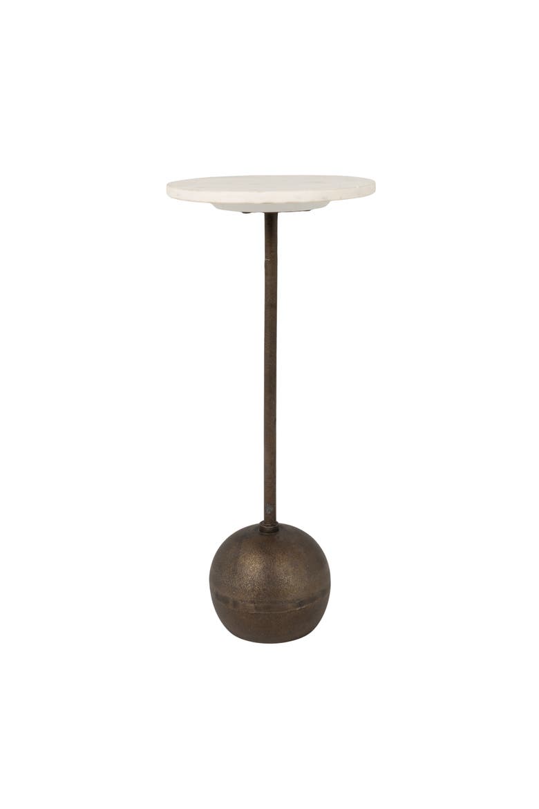 Round Spherical Base Accent Table, Main, color, Brown