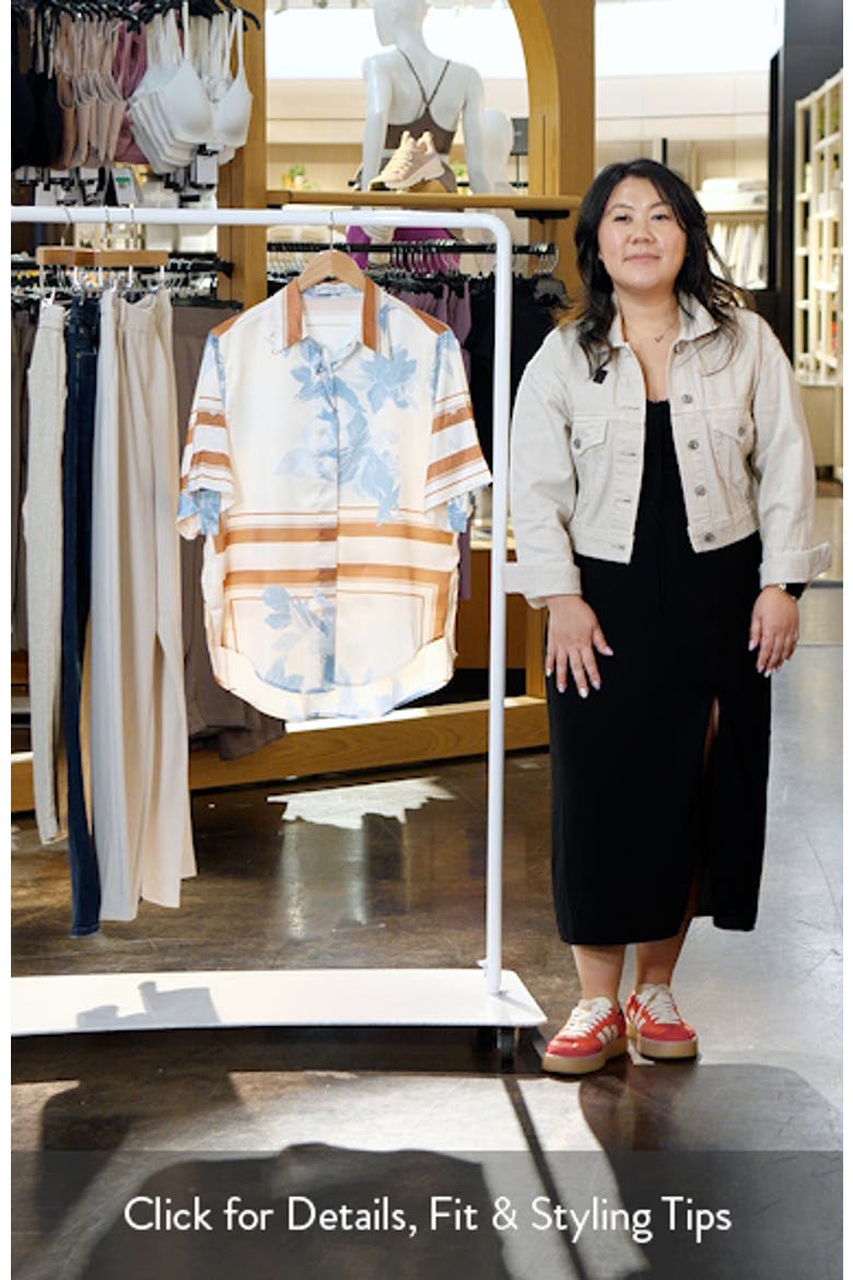 Lara Floral Print & Stripe Satin Shirt video
