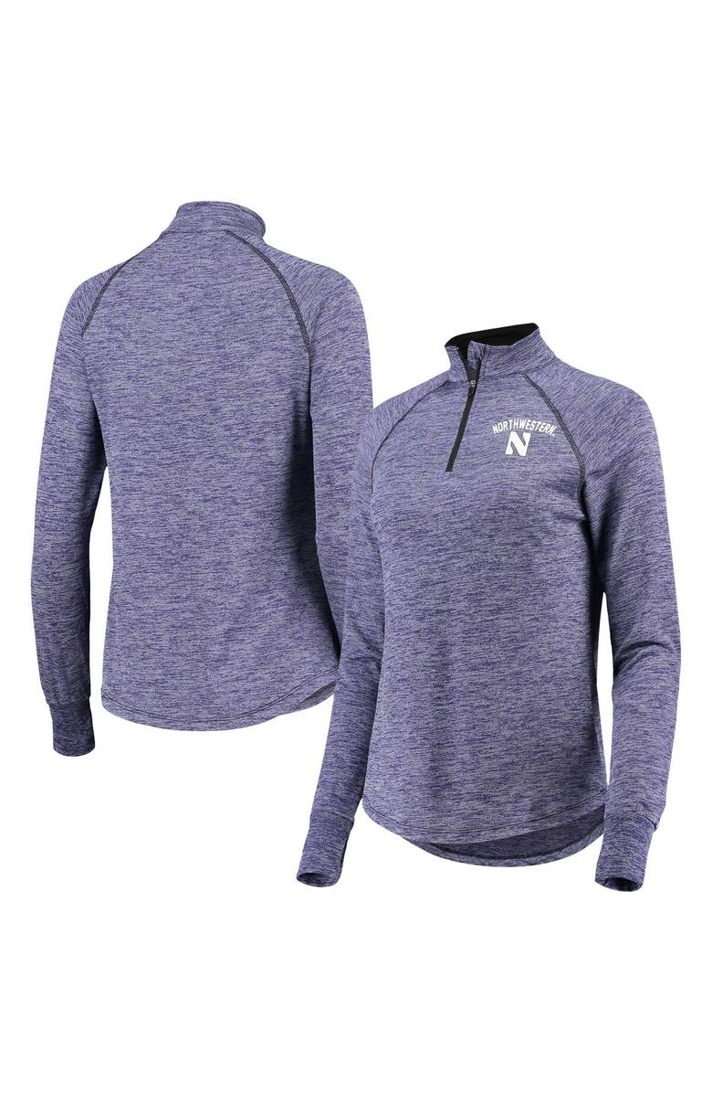 COLOSSEUM Women's Colosseum Purple Northwestern Wildcats Bikram Lightweight Fitted Quarter-Zip Long Sleeve Top, Main, color,