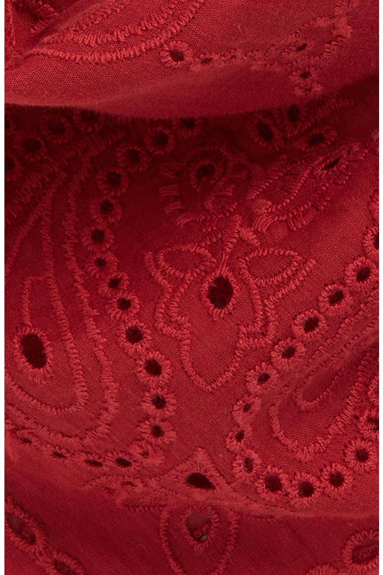 Embroidered Floral Eyelet Organic Cotton Bandana, Alternate, color, BANDANA EYELET CHILLI PEPPER
