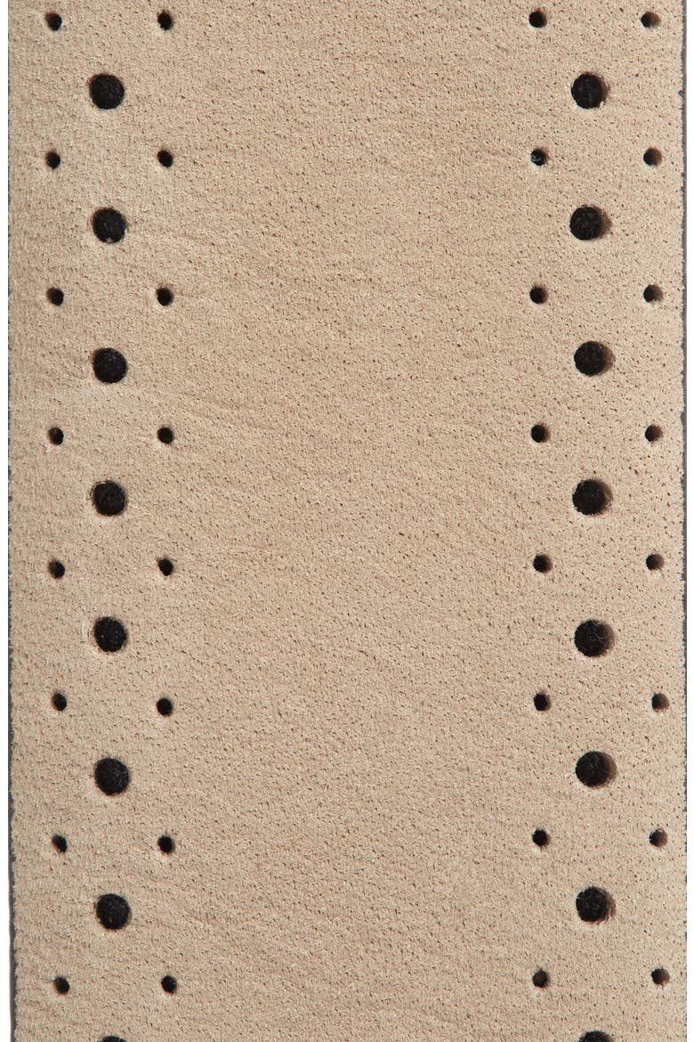 Nubuck Leather Brogue Belt, Alternate, color, BEIGE