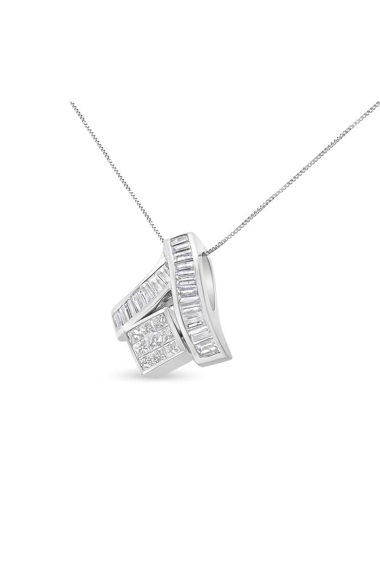 Haus of Brilliance 14K White Gold 1 7/8 cttw Mixed Geometry Diamond Pendant Necklace, Alternate, color, White