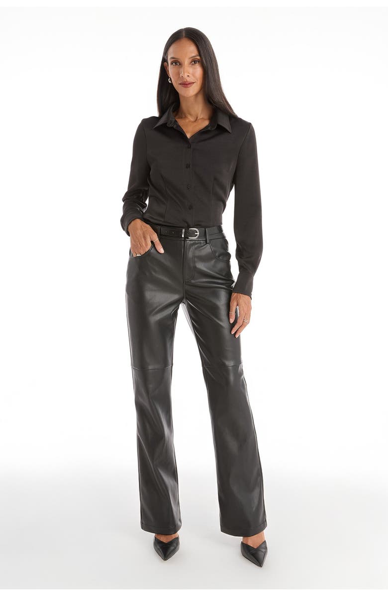 The Noli Shop Paulina Silk Blouse, Alternate, color, Black