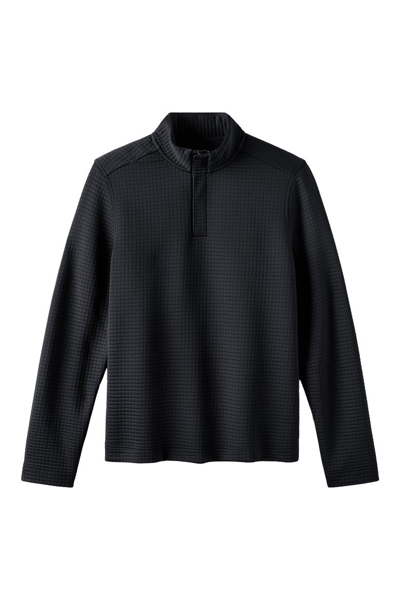 Landmark Quilted Quarter Zip Pullover, Alternate, color, PURE BLACK