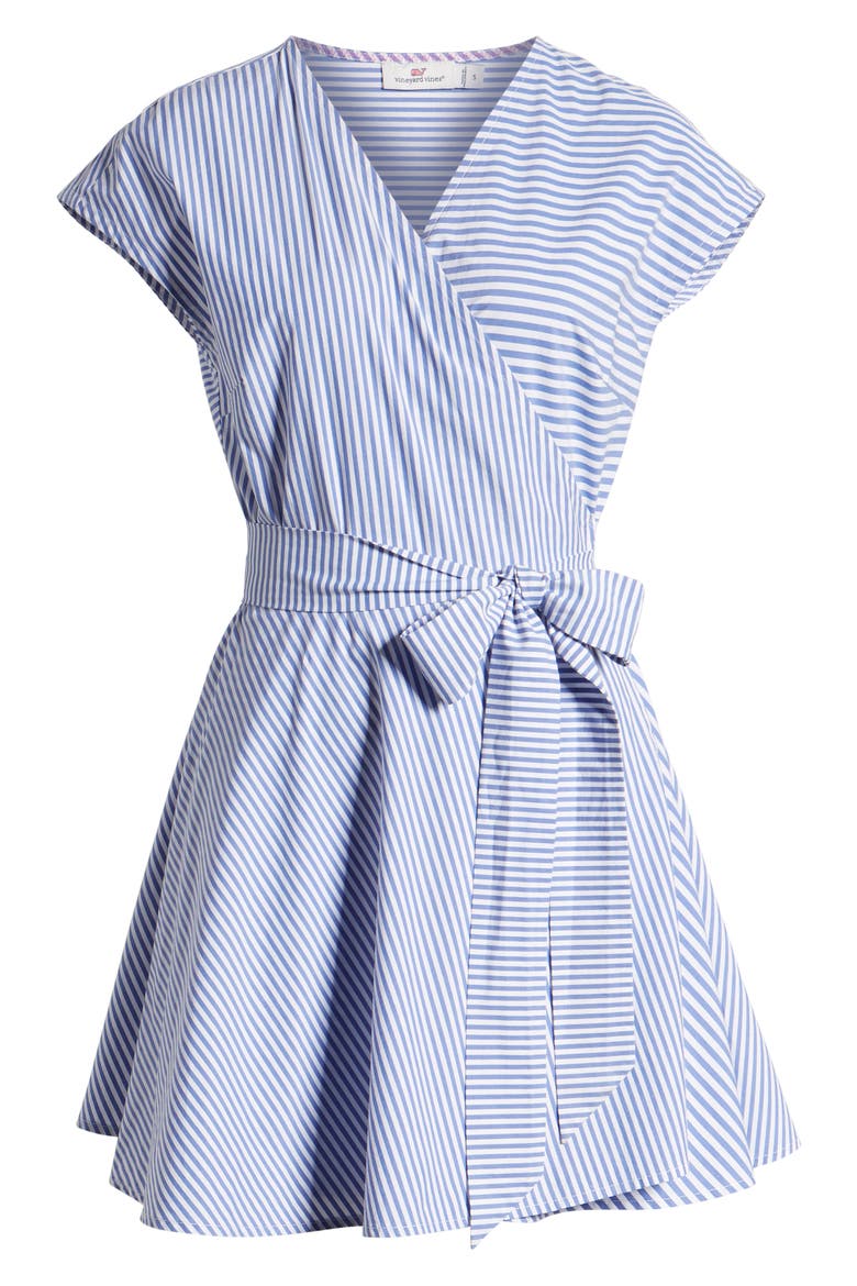 Grier Mix Stripe Wrap Dress, Alternate, color, MARLIN
