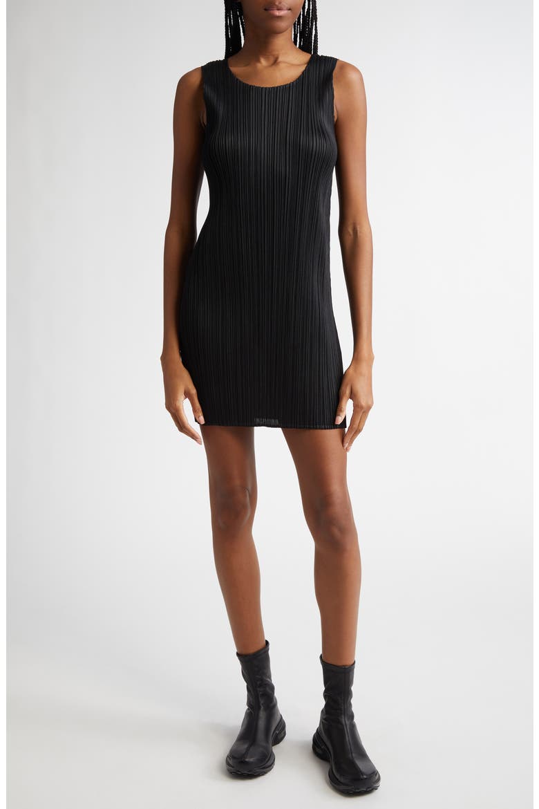 Basics Pleated Dress, Main, color, BLACK