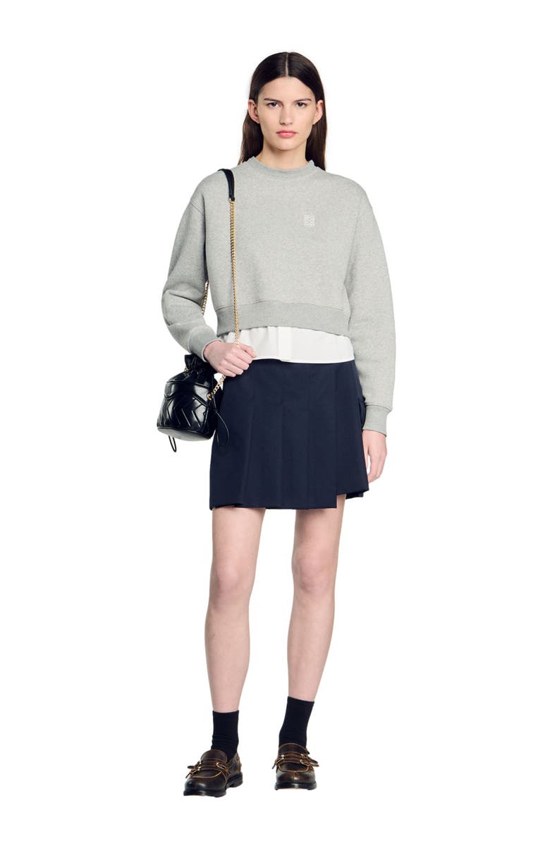 SANDRO Layered effect sweatshirt, Alternate, color,