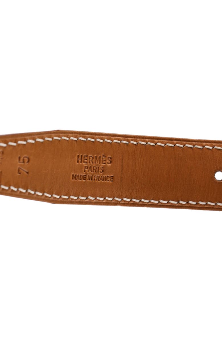Pre-Owned Hermes Constance Reversible Belt Leather Thin, Alternate, color, Black