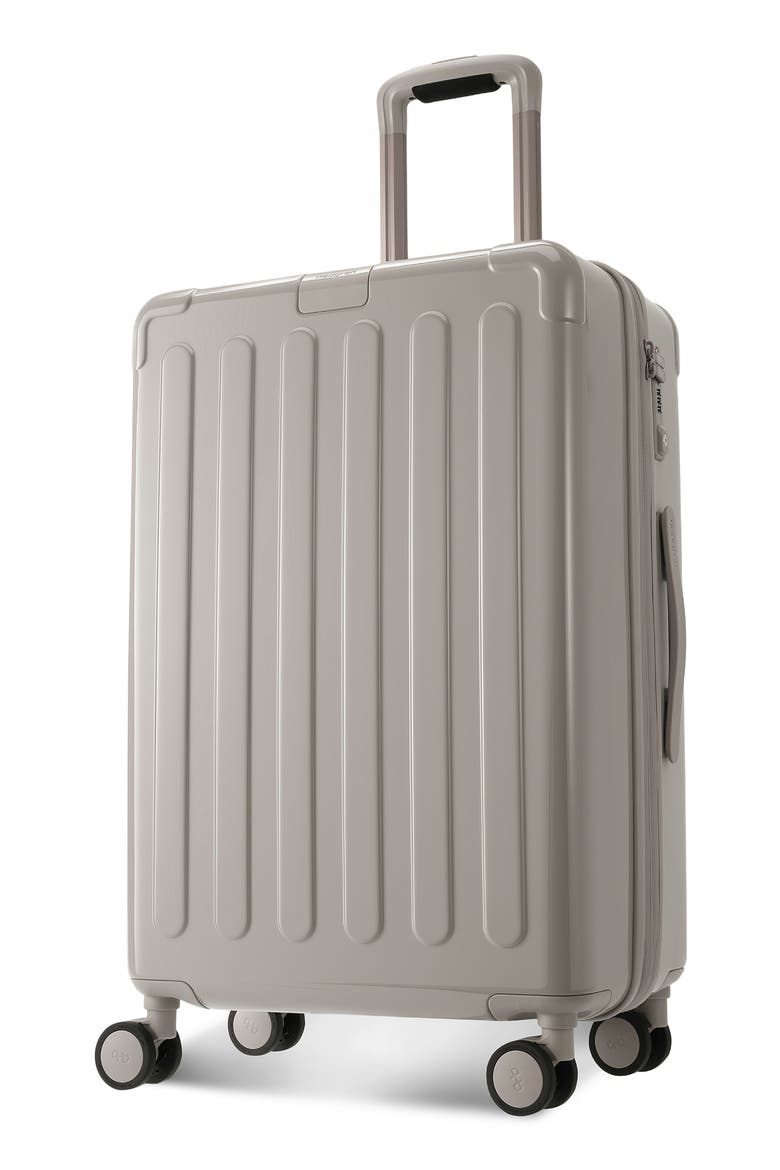 Nostos Glossy Medium Spinner Suitcase, Alternate, color, PEBBLE