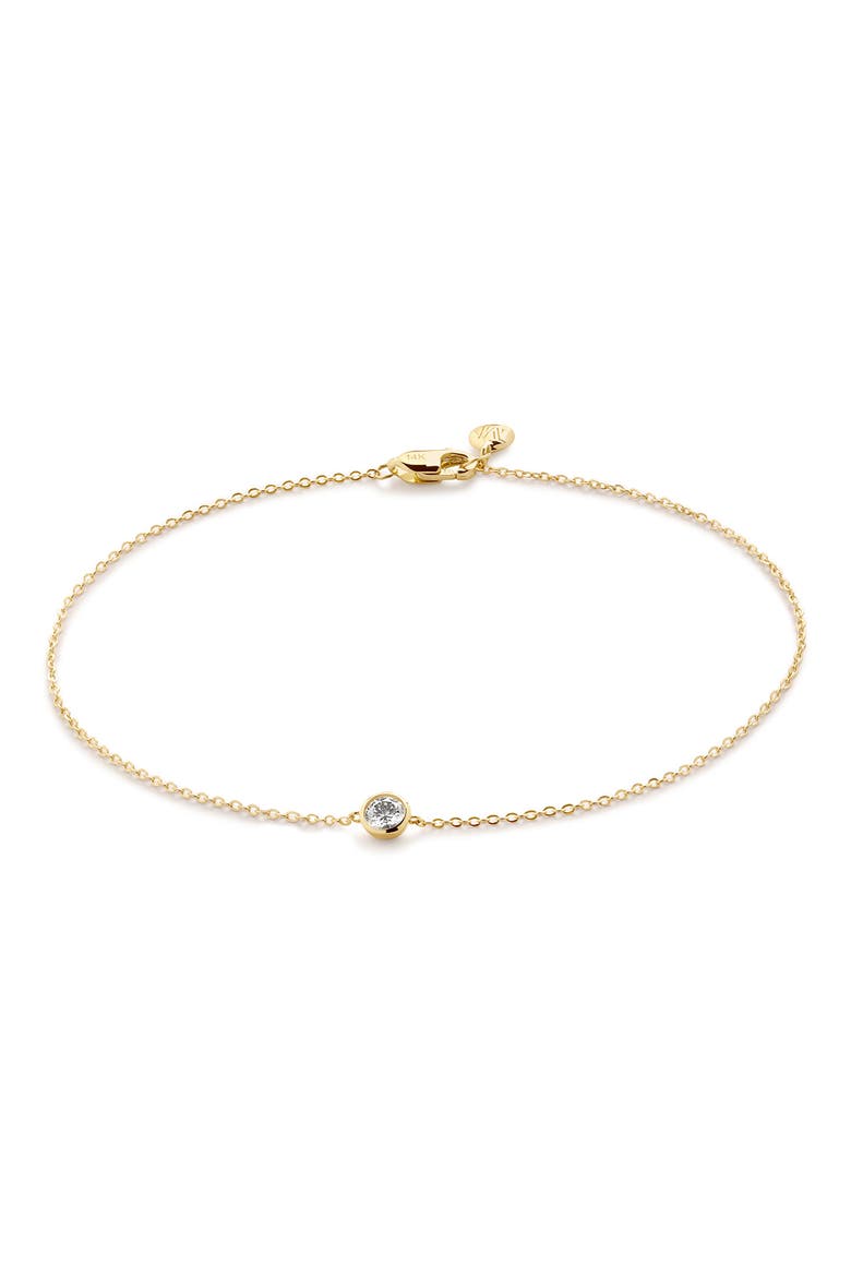Solitaire Diamond Pendant Bracelet, Main, color, 14K GOLD / DIAMOND