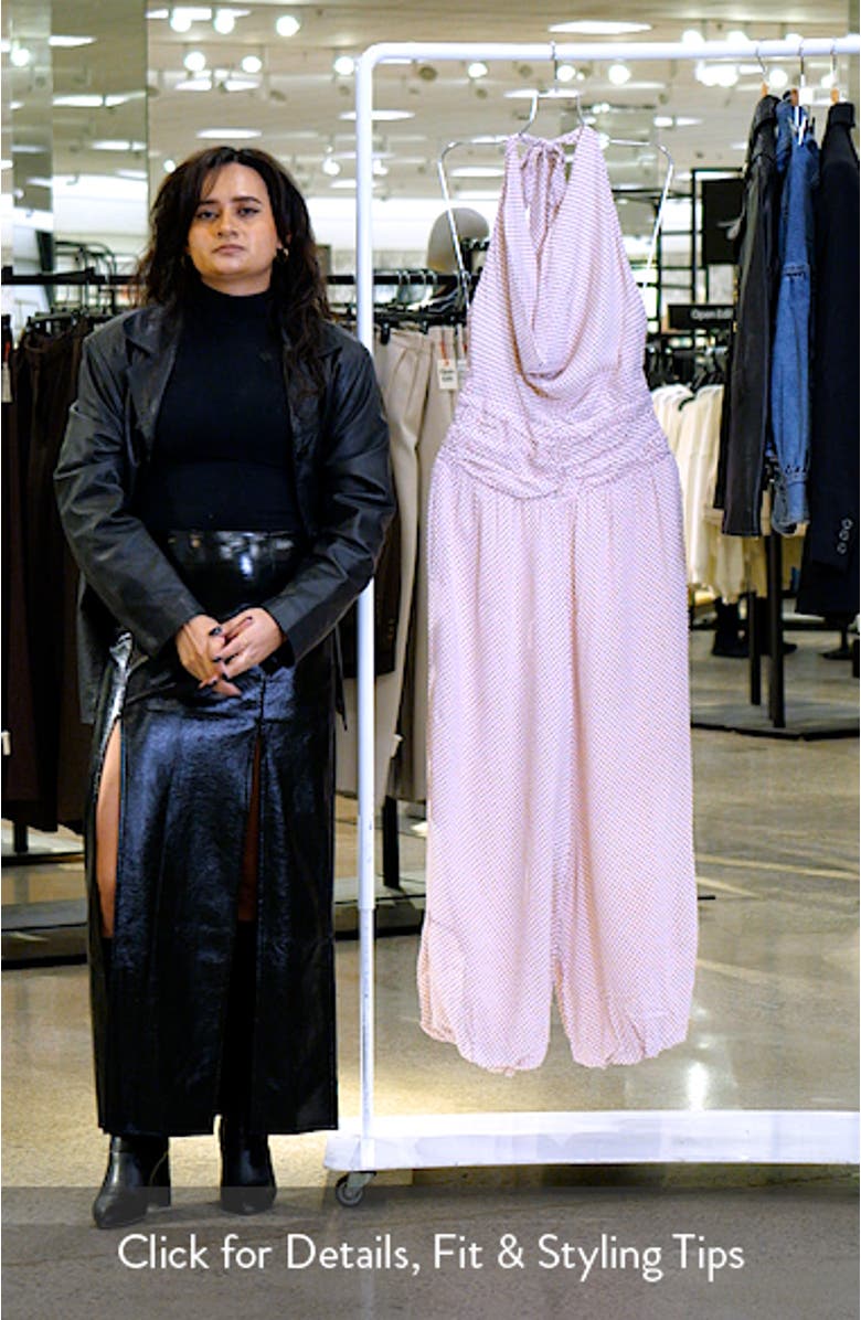 Robin Pin Dot Halter Neck Jumpsuit, sales video thumbnail