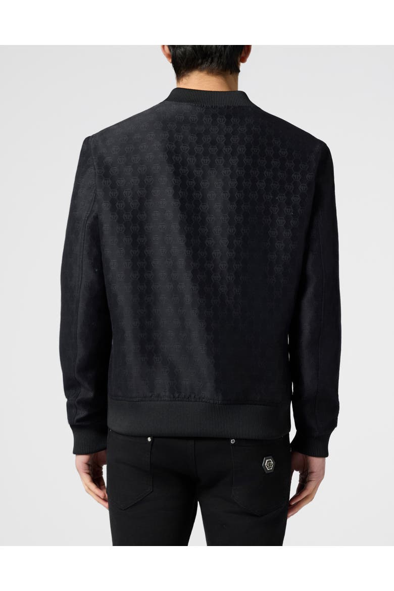 Bomber Jacket Jacquard Monogram Men, Alternate, color, black