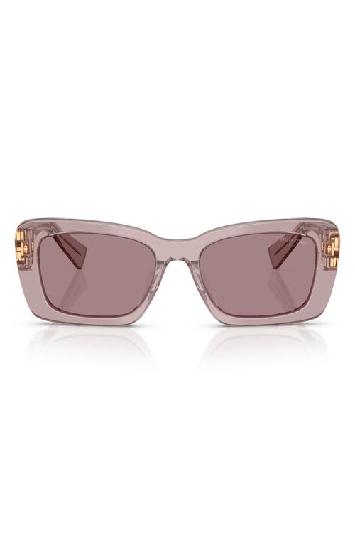 Miu Miu 53mm Rectangular Sunglasses In Mauve/purple/brown