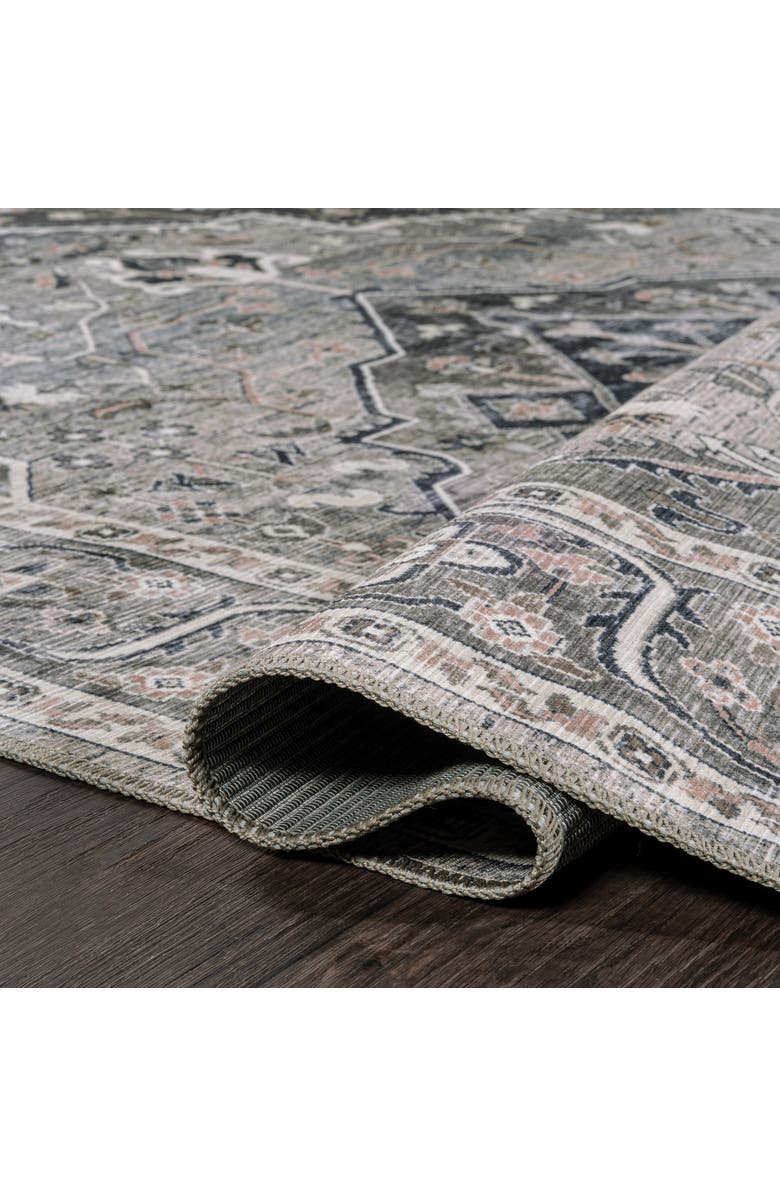 JONATHAN Y Alacati Ogee Medallion Machine-Washable Area Rug, Alternate, color, Dark Gray/Light Gray