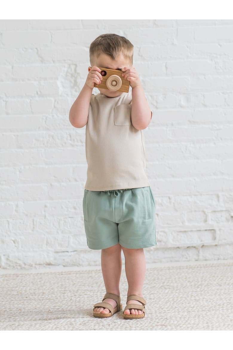 Lou Ribbed Short Sleeve Pocket Tee, Alternate, color, Oat