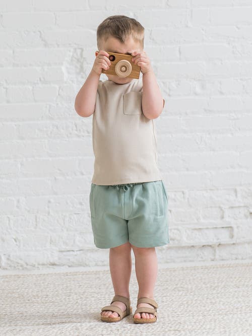Colored Organics Lou Organic Ribbed Short Sleeve Pocket Tee In Neutral