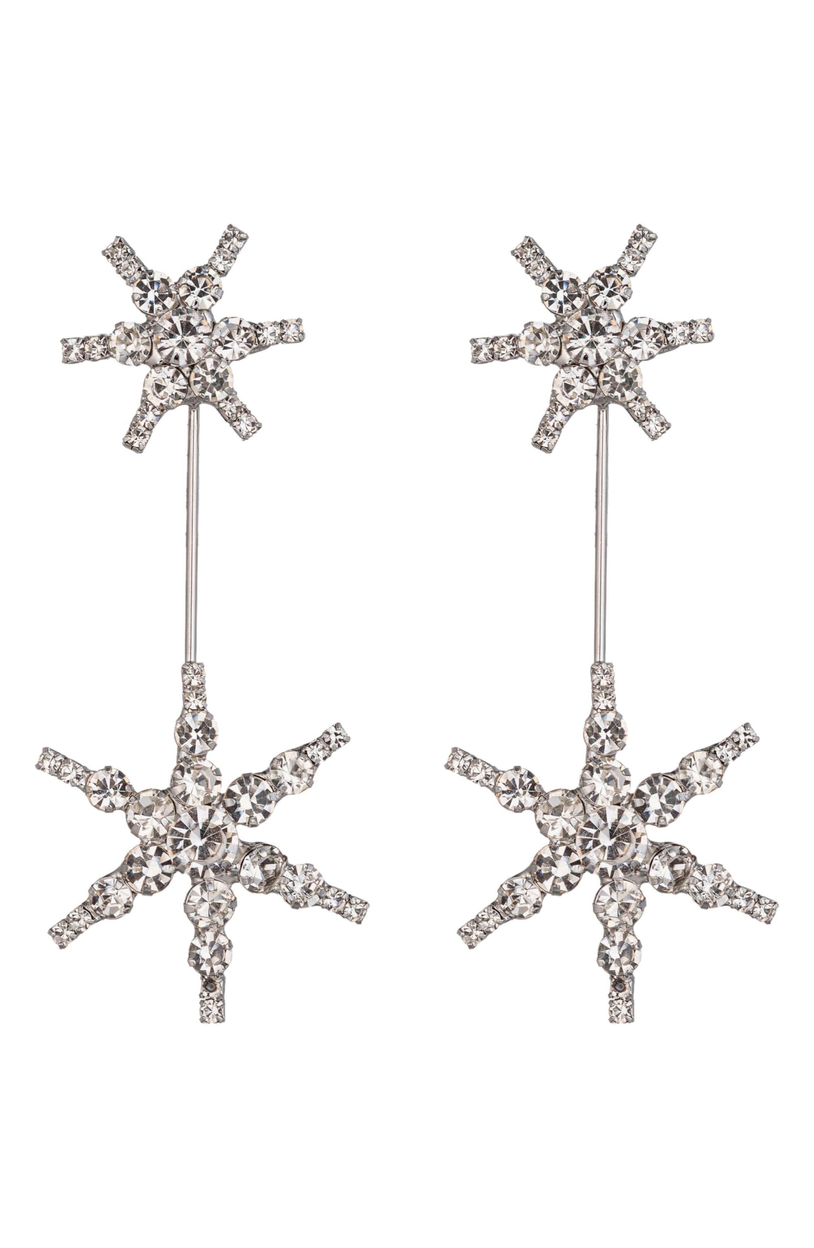 EYE CANDY LOS ANGELES North Star Crystal Statement Drop Earrings