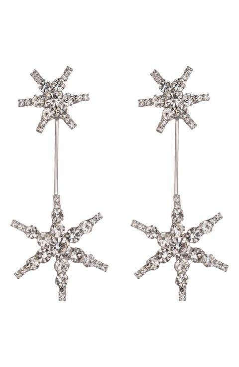 North Star Crystal Statement Drop Earrings