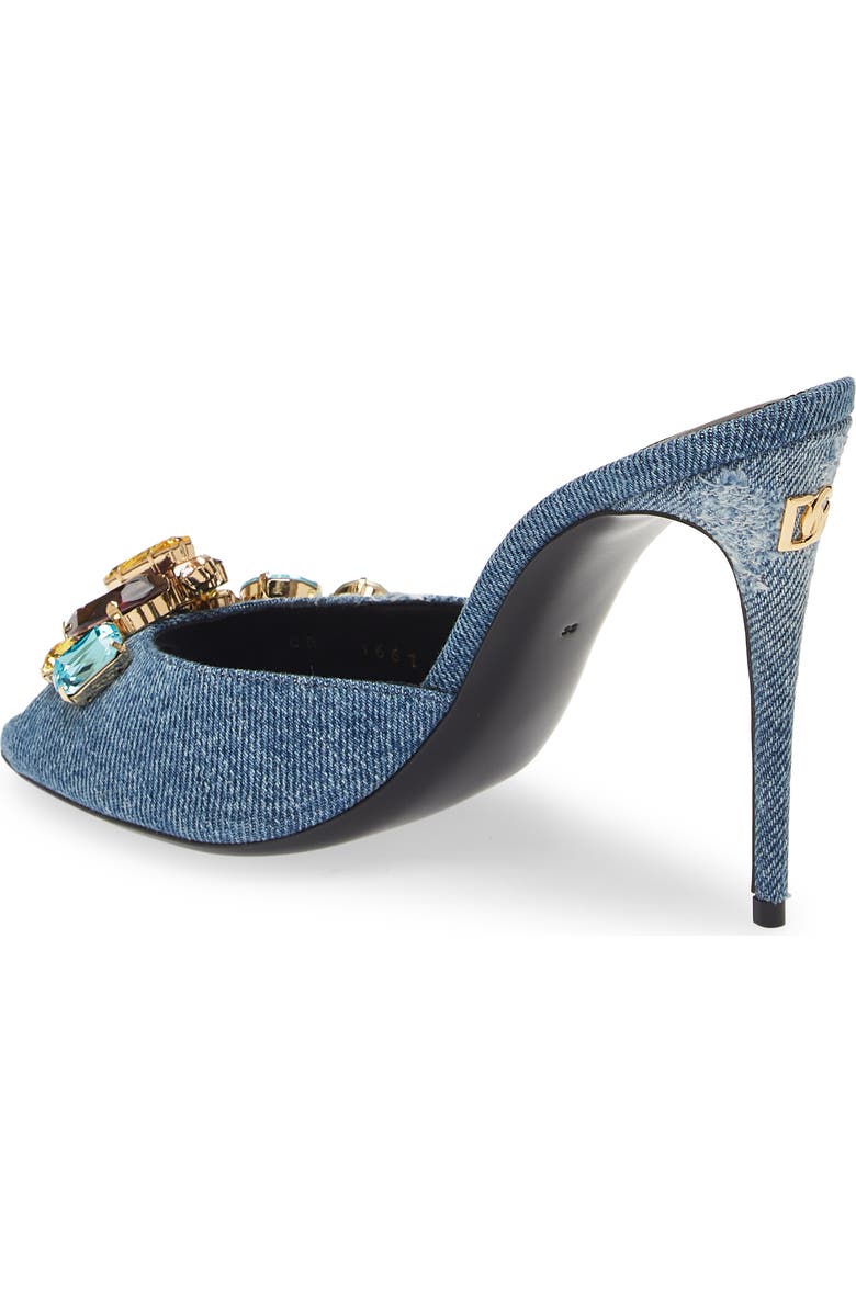 Dolce&Gabbana Patchwork Denim Embellished Slide Sandal, Alternate, color,