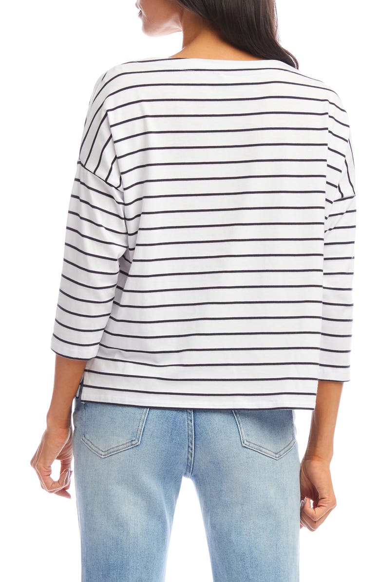 Karen Kane Stripe Boat Neck T-Shirt, Alternate, color, 