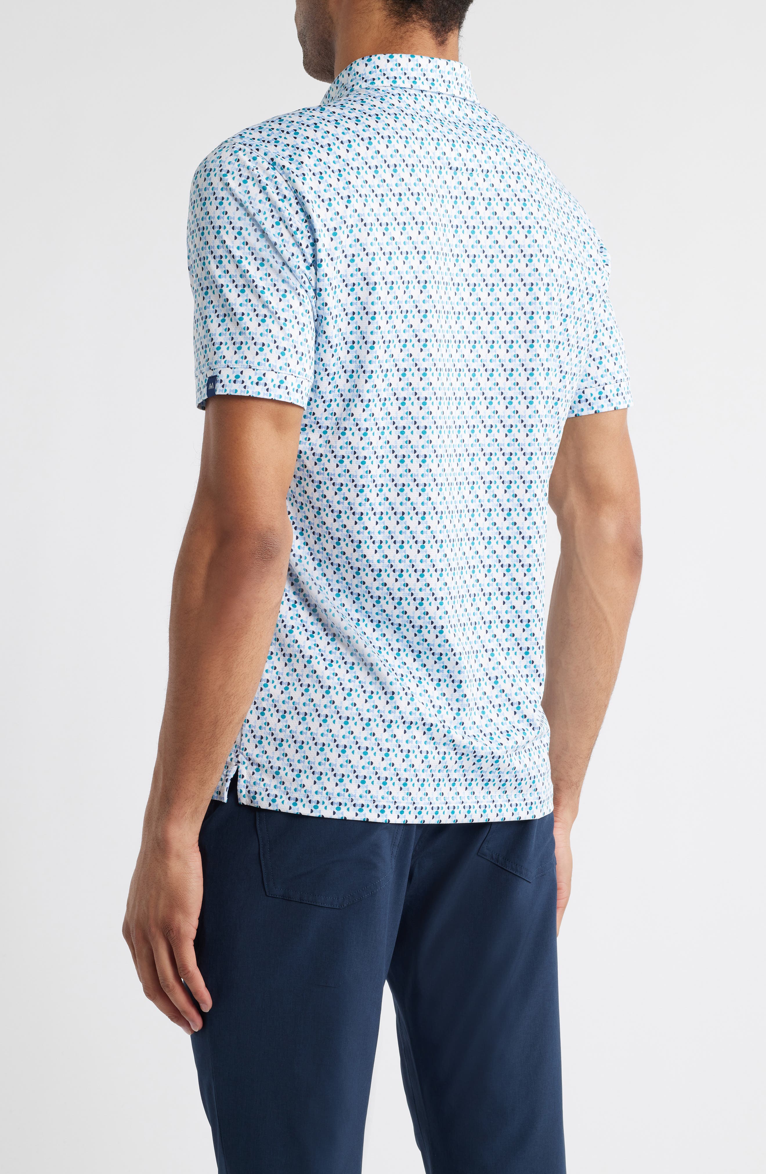 Halyard Trim Fit Dot Print Polo - image 2
