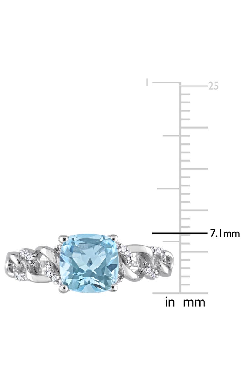 Julianna B. Blue Topaz & Diamond Link Ring 10k, Alternate, color, Topaz