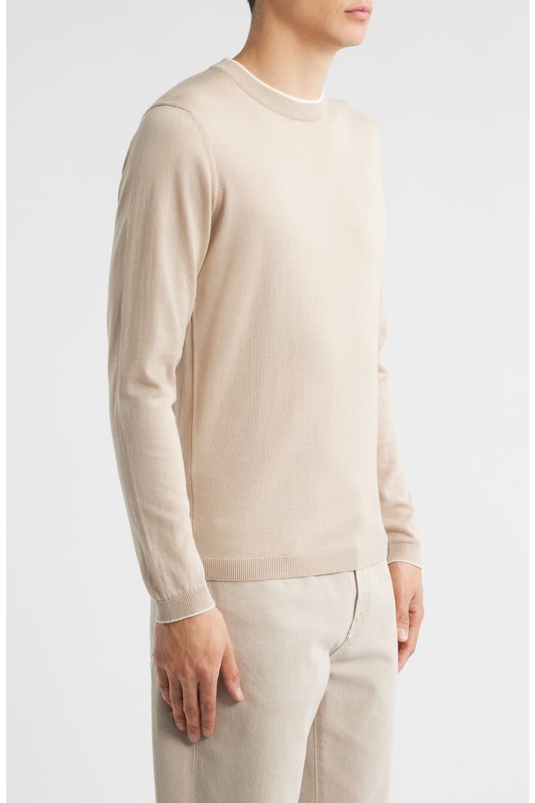 Drummond Tipped Combed Cotton Sweater, Alternate, color, STONE