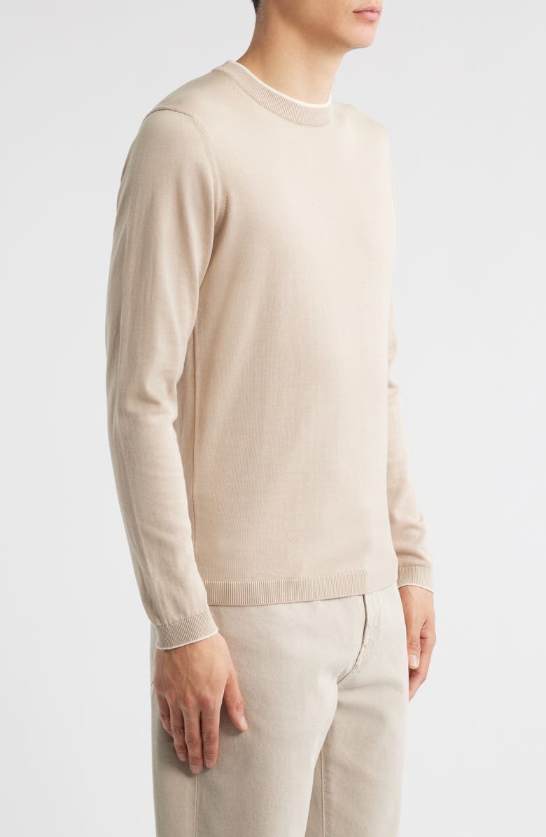 Jack Victor Drummond Tipped Combed Cotton Sweater, Alternate, color,