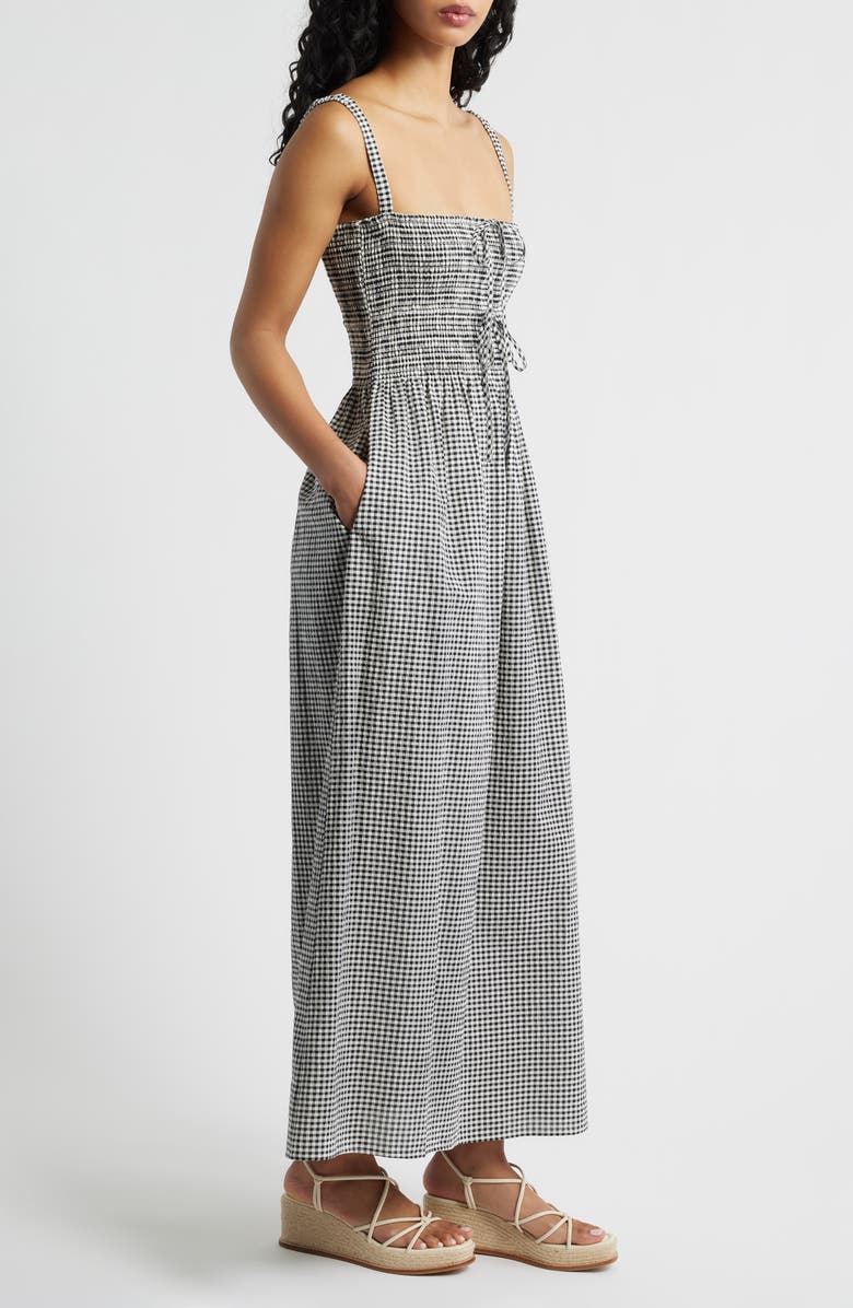 Hill House Home The Larissa Gingham Maxi Nap Dress, Alternate, color, Black/ Sand Gingham