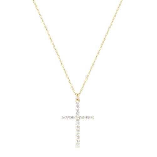 Electric Picks Dove Cubic Zirconia Cross Necklace In Gold