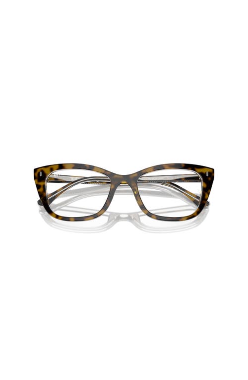 Ray Ban Ray-ban 52mm Rectangle Optical Glasses In Brown