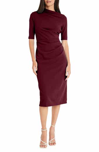 Ruched Midi Sheath Dress