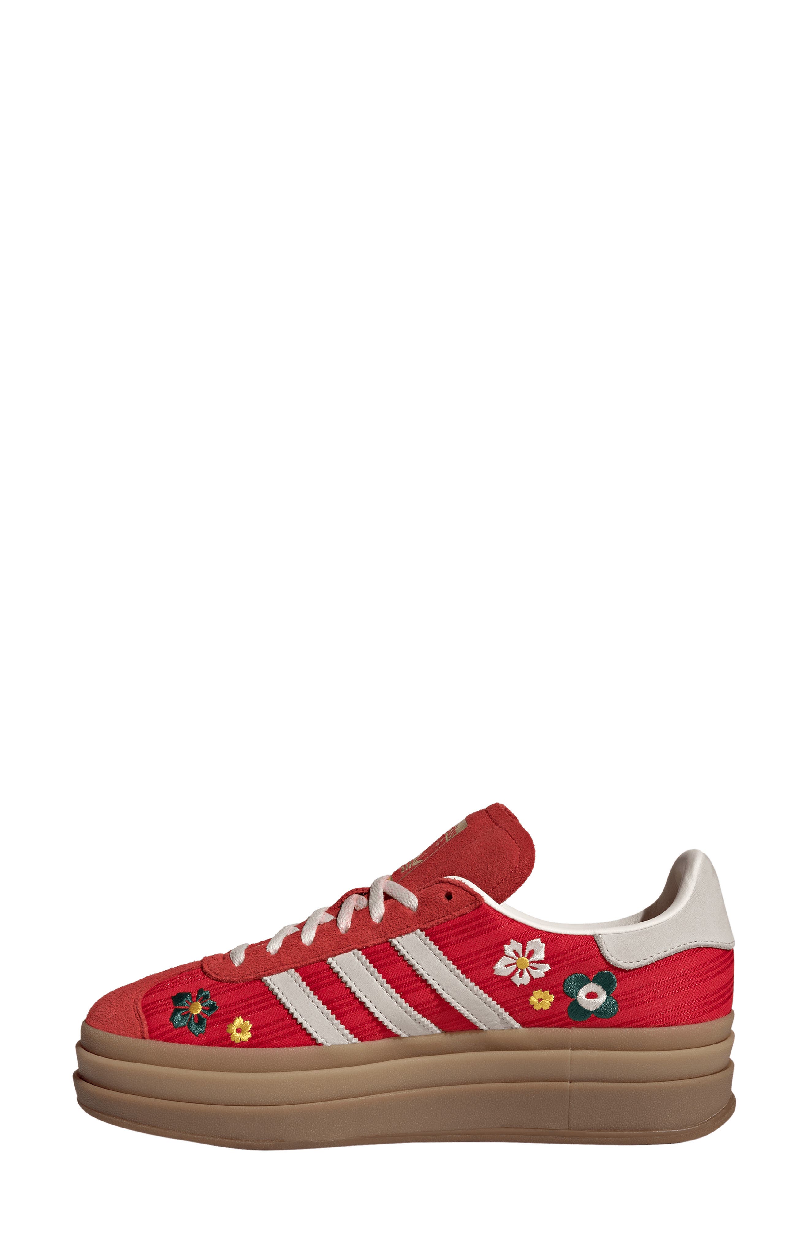adidas Gazelle Bold Platform Sneaker, Alternate, color, Scarlet/ Off White/ Yellow