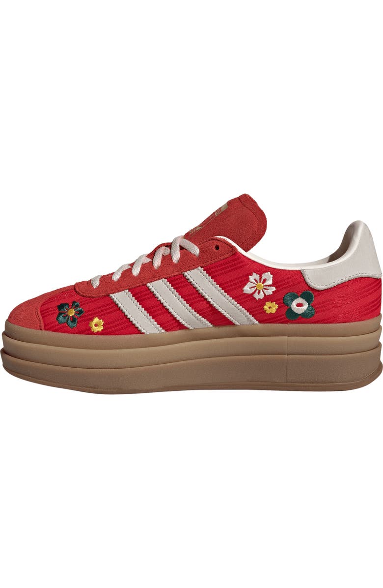 adidas Gazelle Bold Platform Sneaker, Alternate, color, Scarlet/ Off White/ Yellow