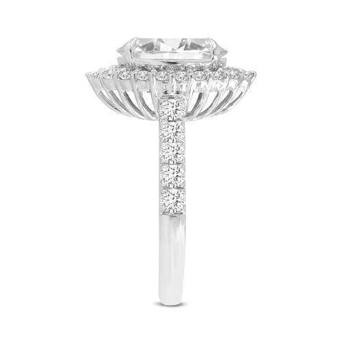 Luvmyjewelry Marcia 14k White Gold Oval Lab Grown Diamond Halo Engagement Ring In 14k White Gold