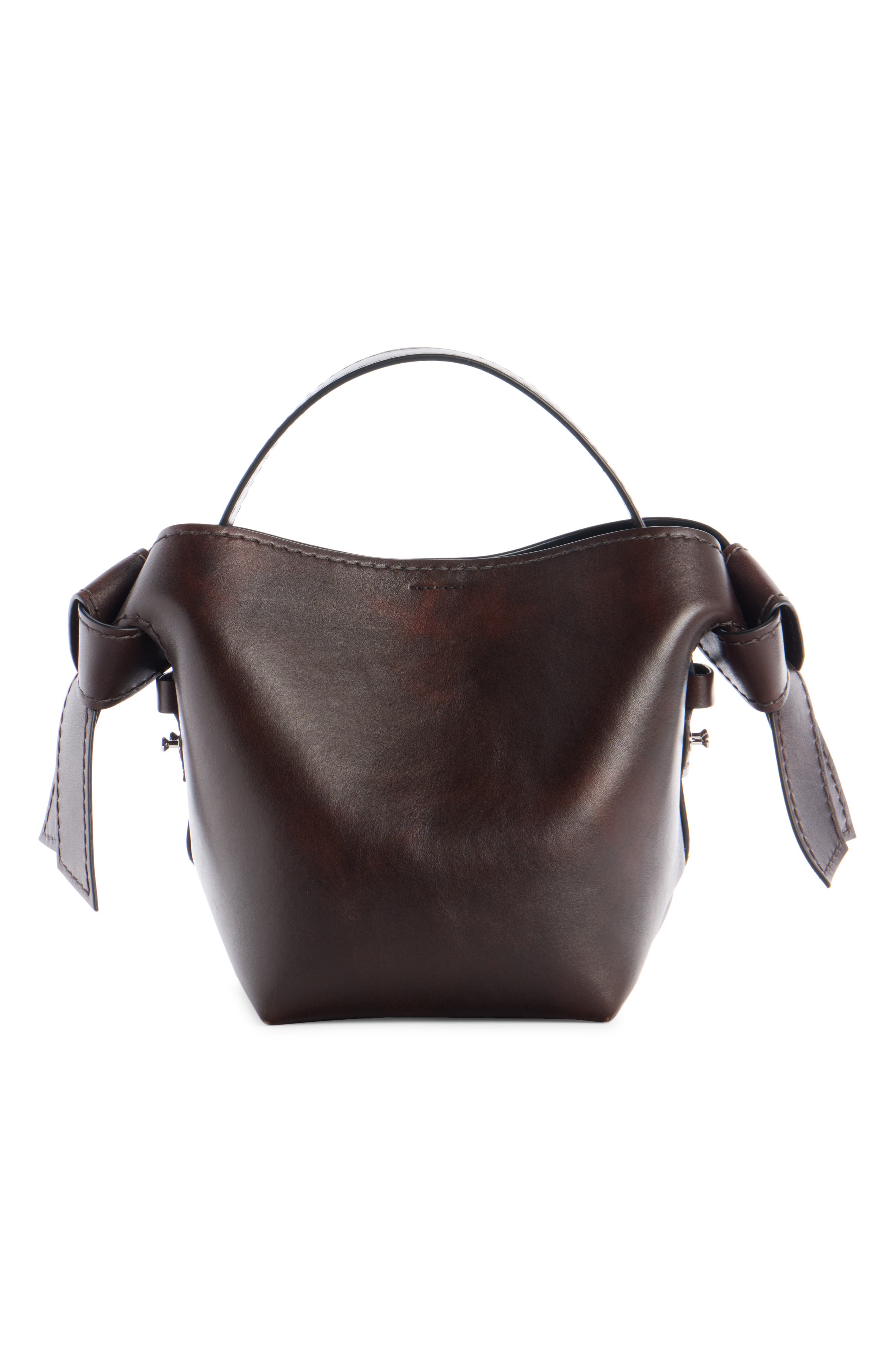 Acne Studios Mini Musubi Leather Bucket Crossbody Bag, Alternate, color, 