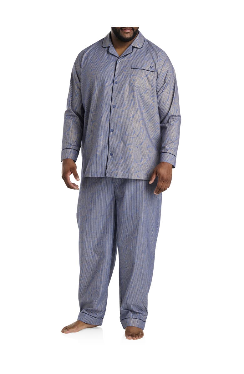 Robert Graham DXL Big & Tall Paisley Pinstripe Pajama Set, Main, color,