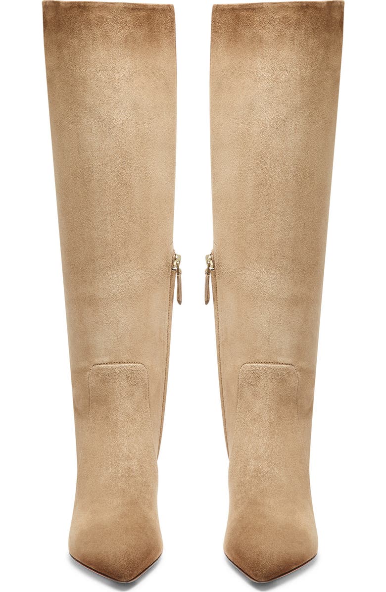 Santoni Women's Suede High-Heel Boot, Alternate, color, Natural