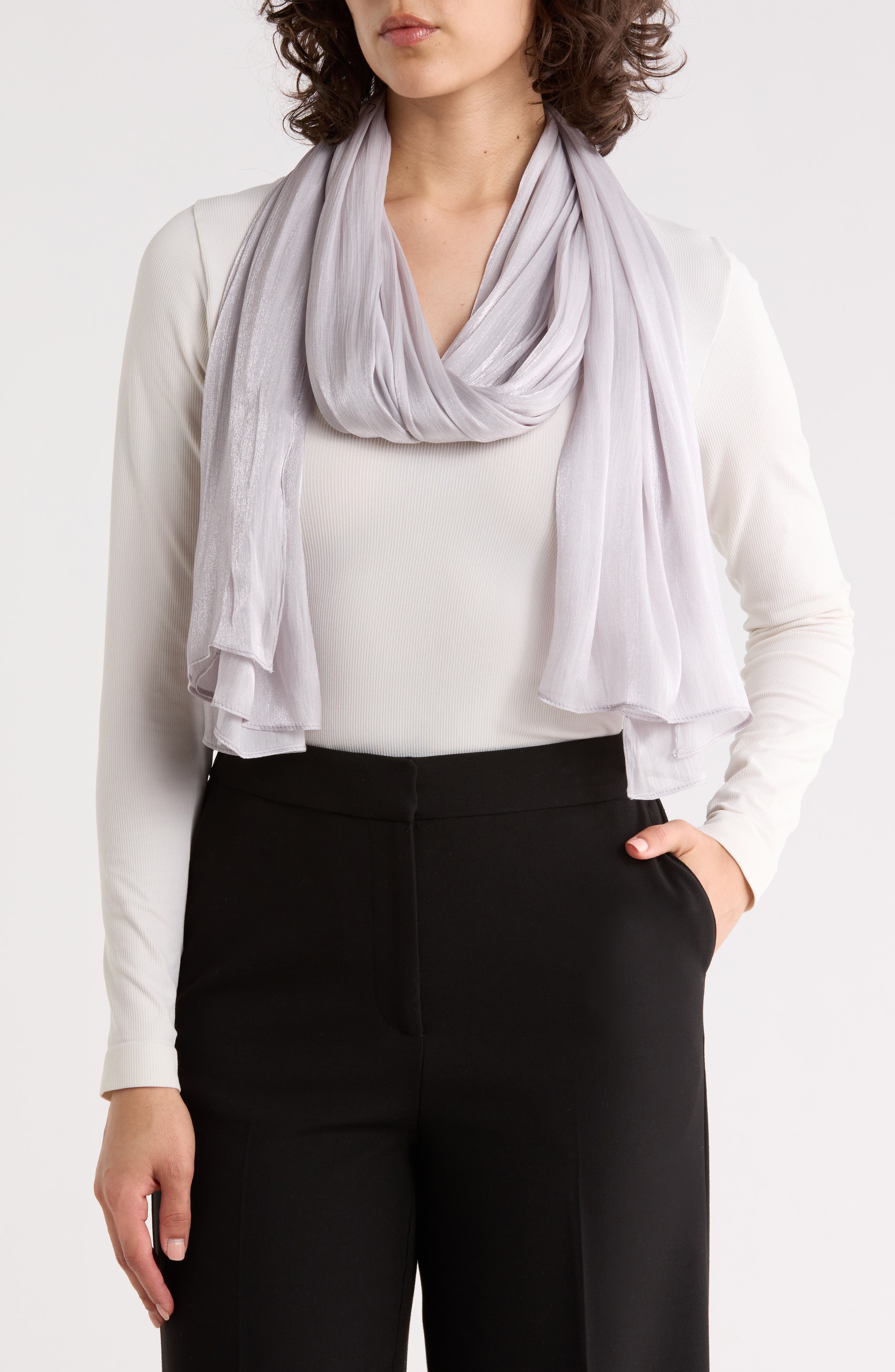 Steve Madden Crinkle Silky Oblong Scarf