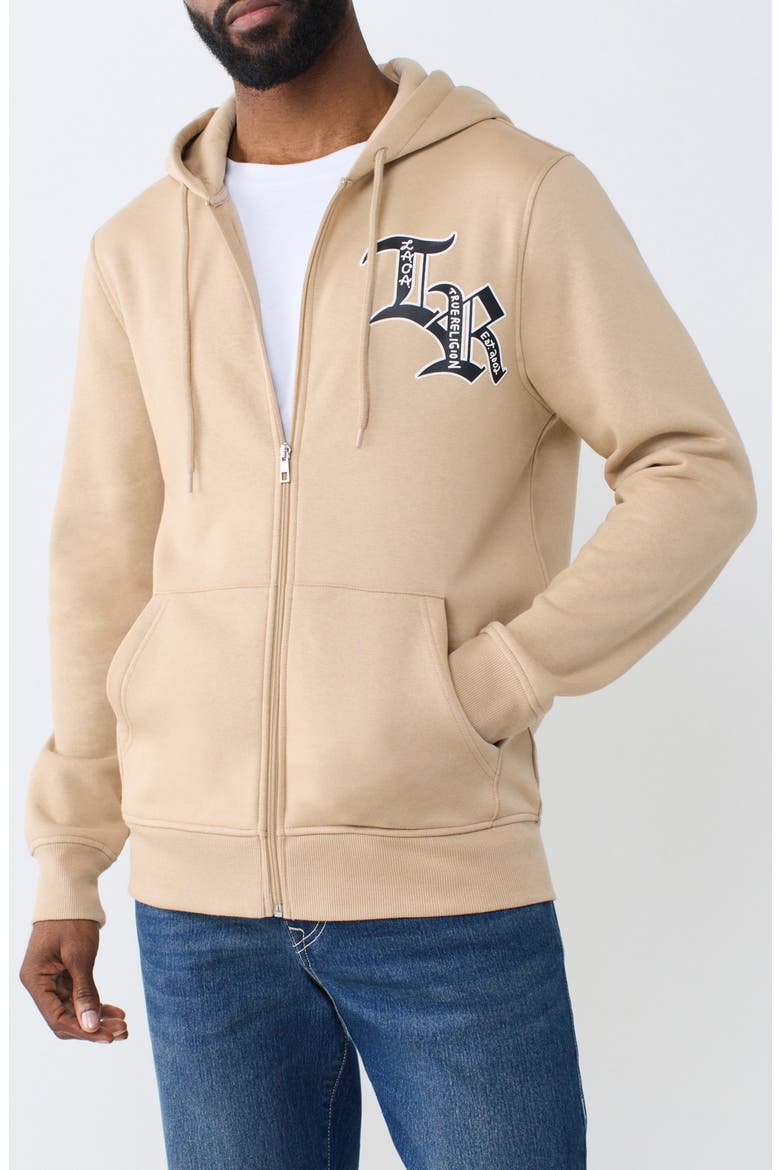 Property of None Graphic Full Zip Hoodie, Main, color, TRAVERTINE