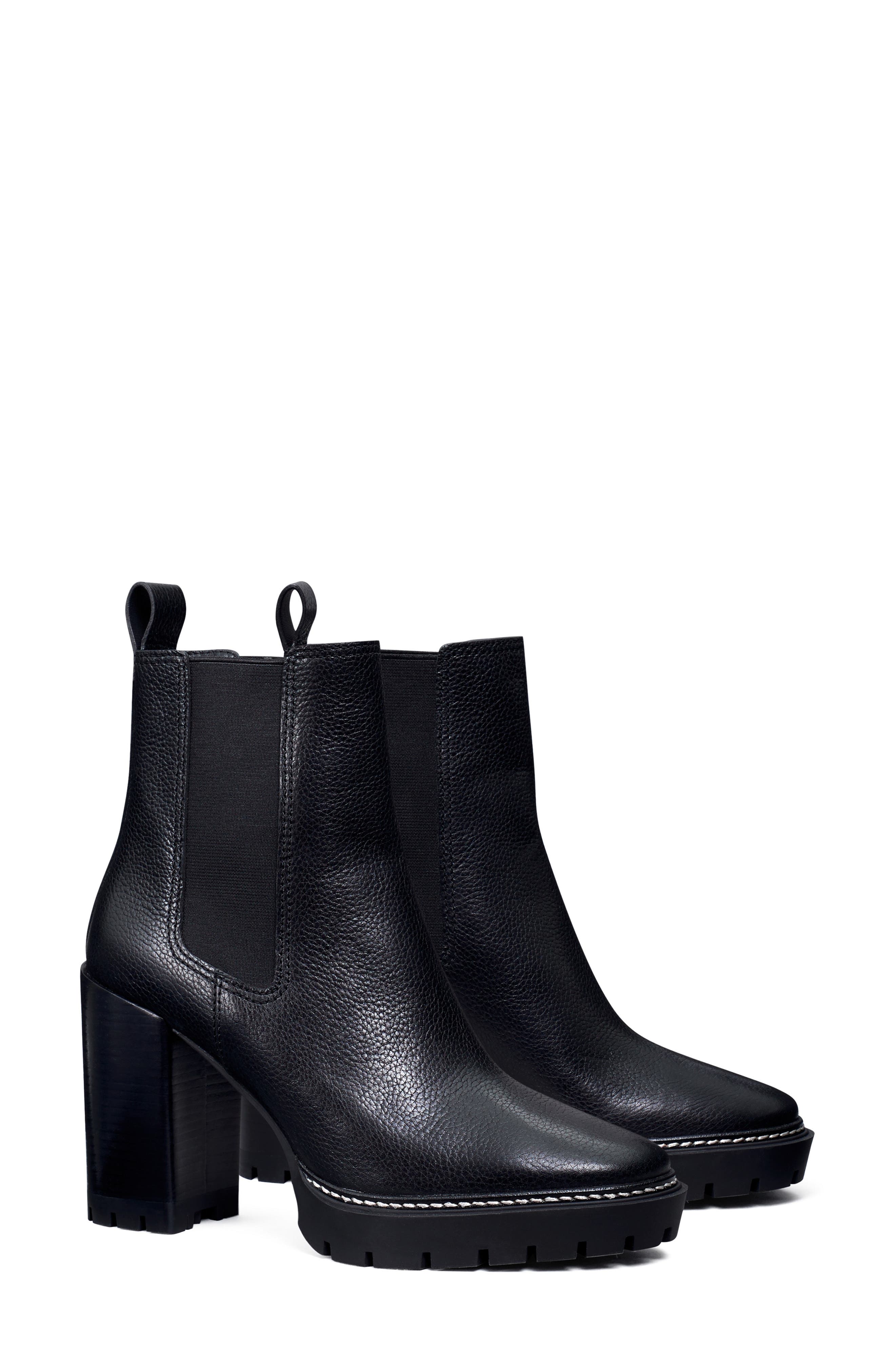 Tory Burch Chelsea 70mm Lug Bootie, Main, color, Perfect Black / Perfect Black