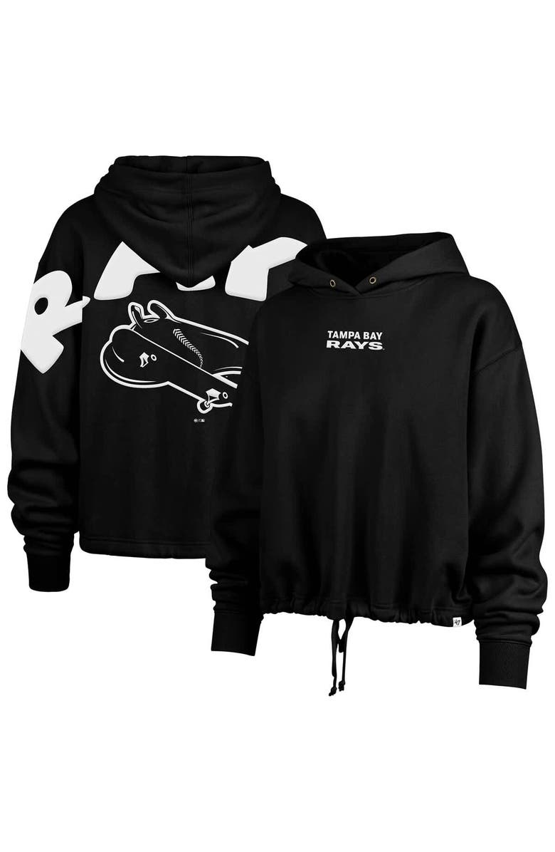 '47 Women's '47  Black Tampa Bay Rays City Connect Venice Cropped Pullover Hoodie, Main, color, Black