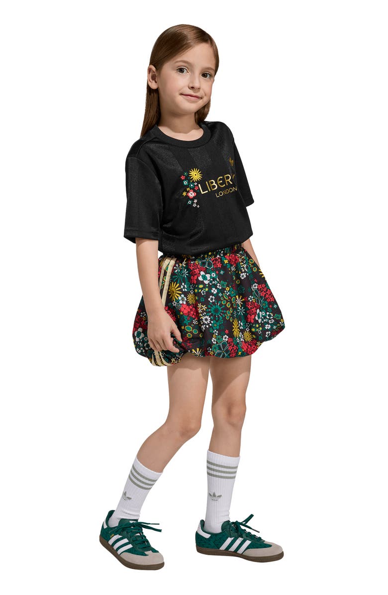 adidas x Liberty London Kids
 Recycled Polyester Jersey 
Skirt Set, Alternate, color, Black